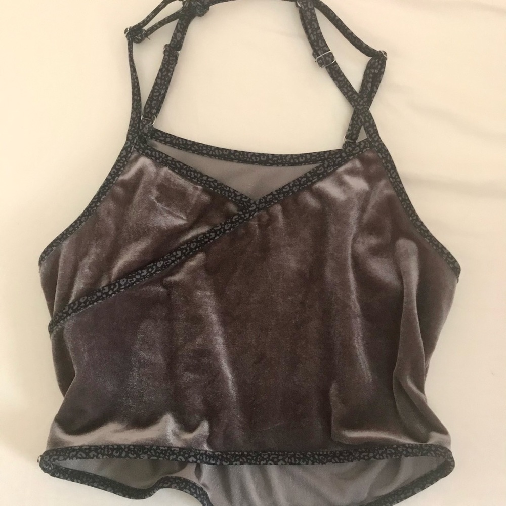 NWOT Japanese gyaru fashion brand Melt the Lady purple cheetah crop halter top